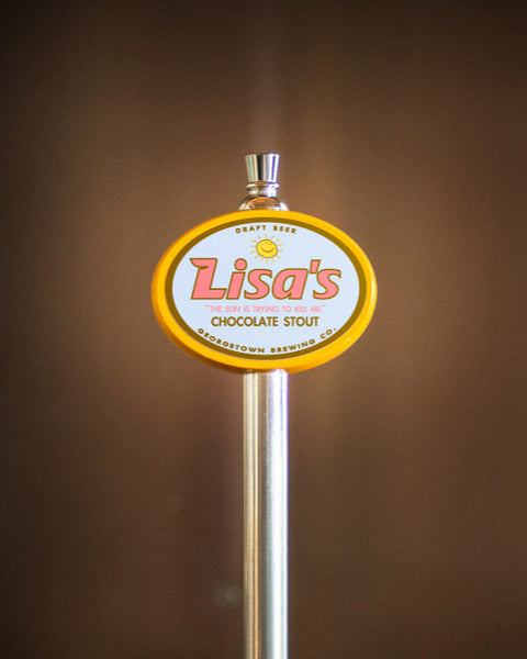 tap handle with lisa's lable