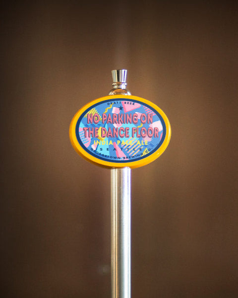 tap handle with No Parking on the dance floor logo